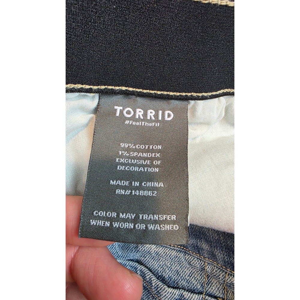 Torrid Womens 18 High Rise Short Short Distressed Classic Denim Jean Shorts Blue - Picture 8 of 12